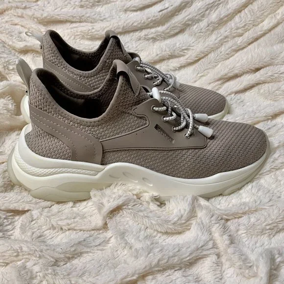 Steve Madden Myles Taupe Chunky Sneakers Comfortable Neutral Athletic Shoes 11M - Picture 5 of 10